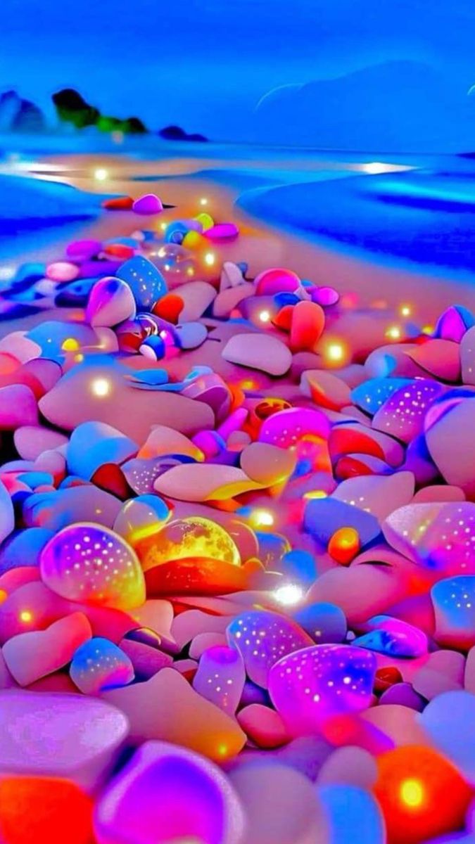Neon Rain Digital Wallpaper