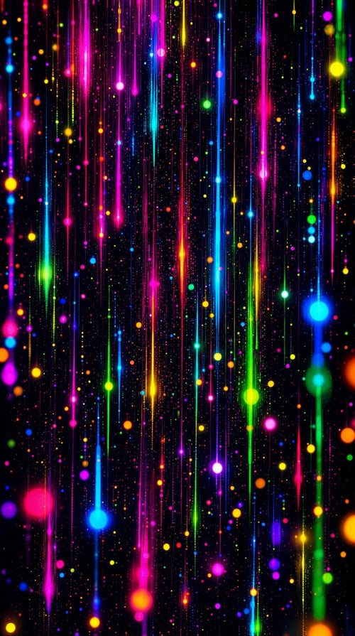 Neon Glowing Dice Digital Wallpaper